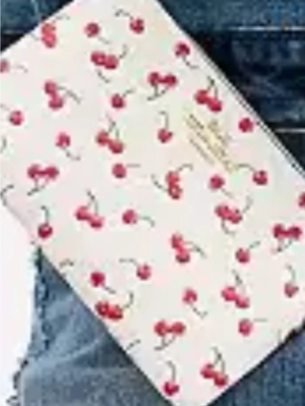 Cherry Print Women’s wristlet  Bag - White & Red